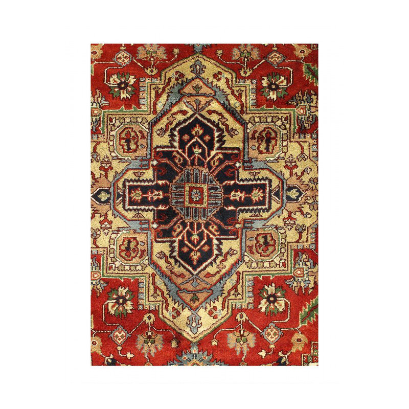 Tapis en laine d'agneau rectangulaire unique 8 pi x 10 pi Guillaine