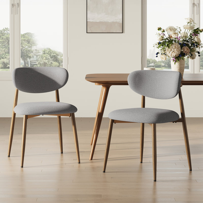 Westhampton Upholstered Dining Chair with Metal Frame, Light Gray
