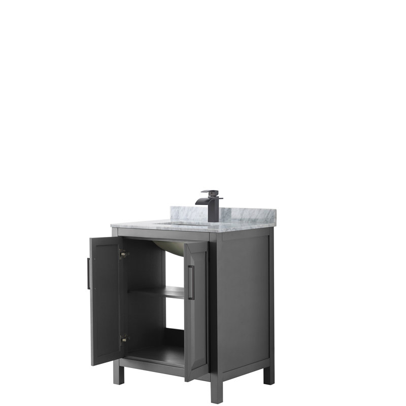 Daria 30'' W Single Vanity, Dark Gray, Matte Black