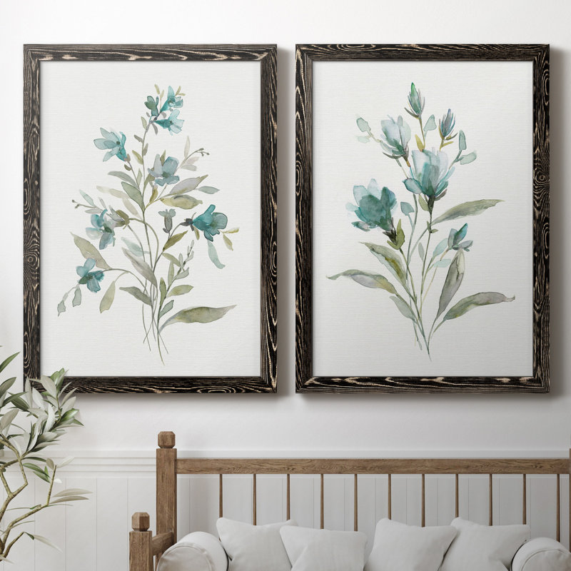 Linen Botanical III - ensemble de 2 reproductions d'art, Pas de tapis, H 31,5 po x l 47 po x P 1,5 po