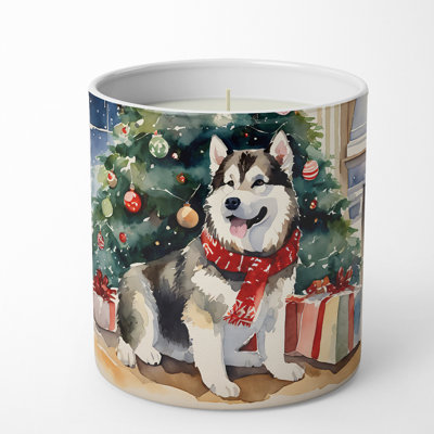 Caroline's Treasures Christmas Tree Scented Tumbler Candle With Ceramic Holder In Multi Color