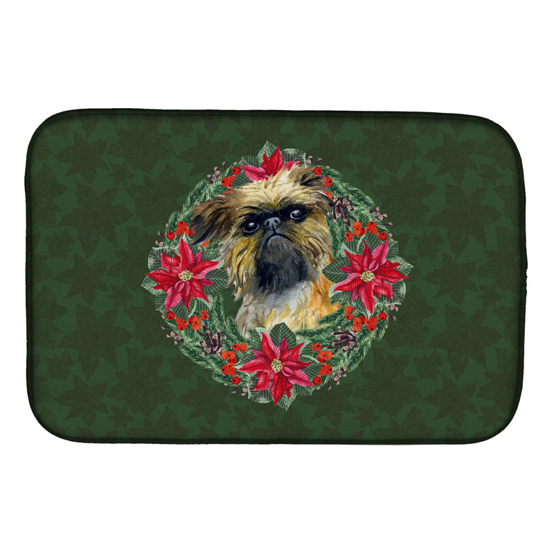 Tapis de séchage de couronne de poinsetta bruxelles griffon bruxellois