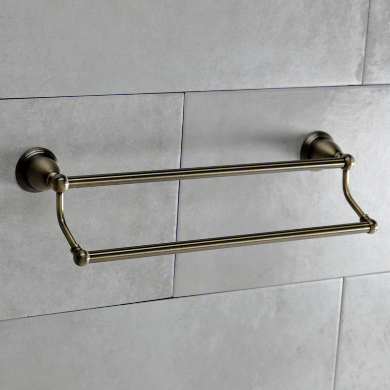 Porte-serviettes mural double Heritage 18 po, Laiton rétro