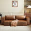 Canapé modulaire brun en similicuir-539855840