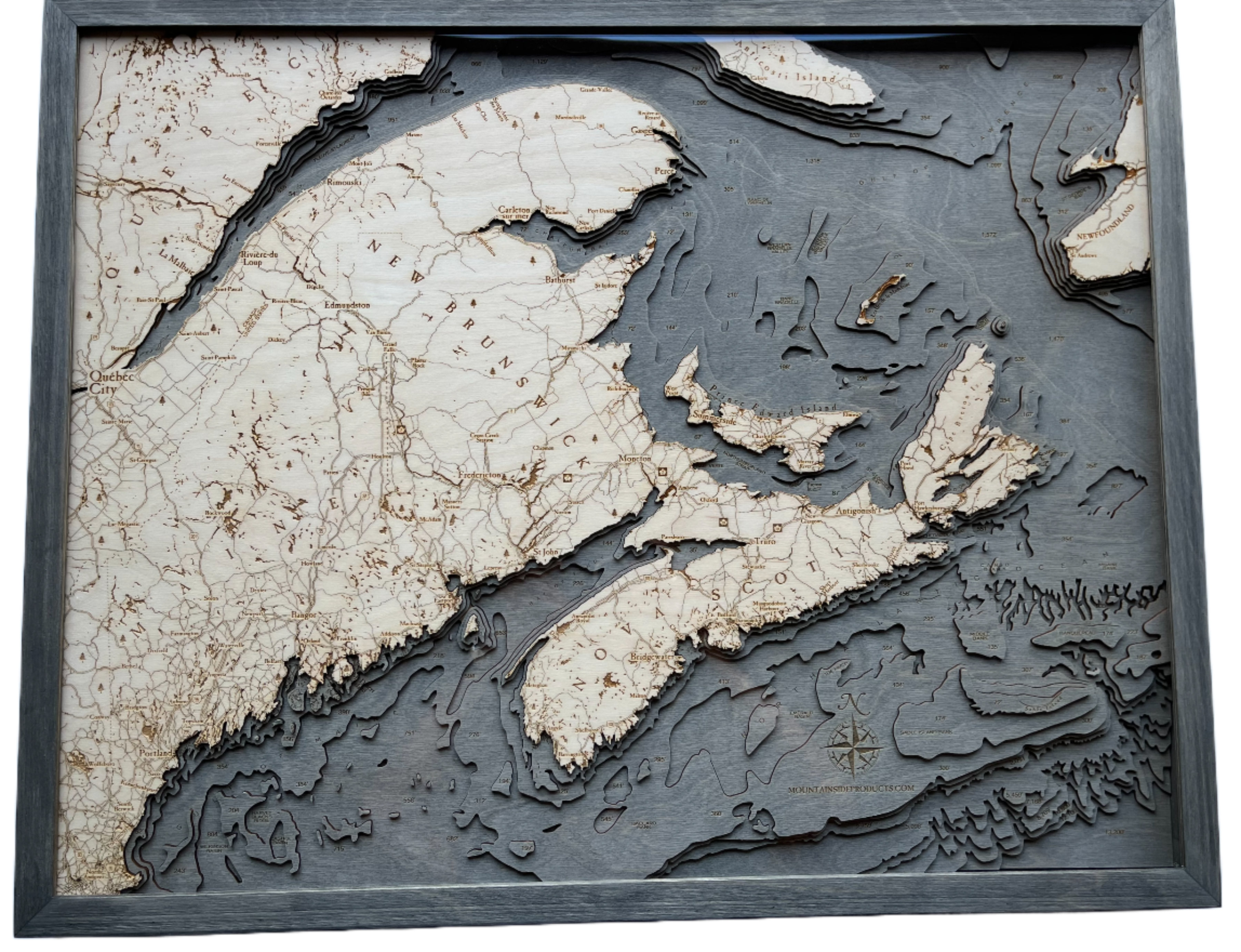 Trinx Nautical 3-D Wall Map - Canadian Maritimes - Wayfair Canada