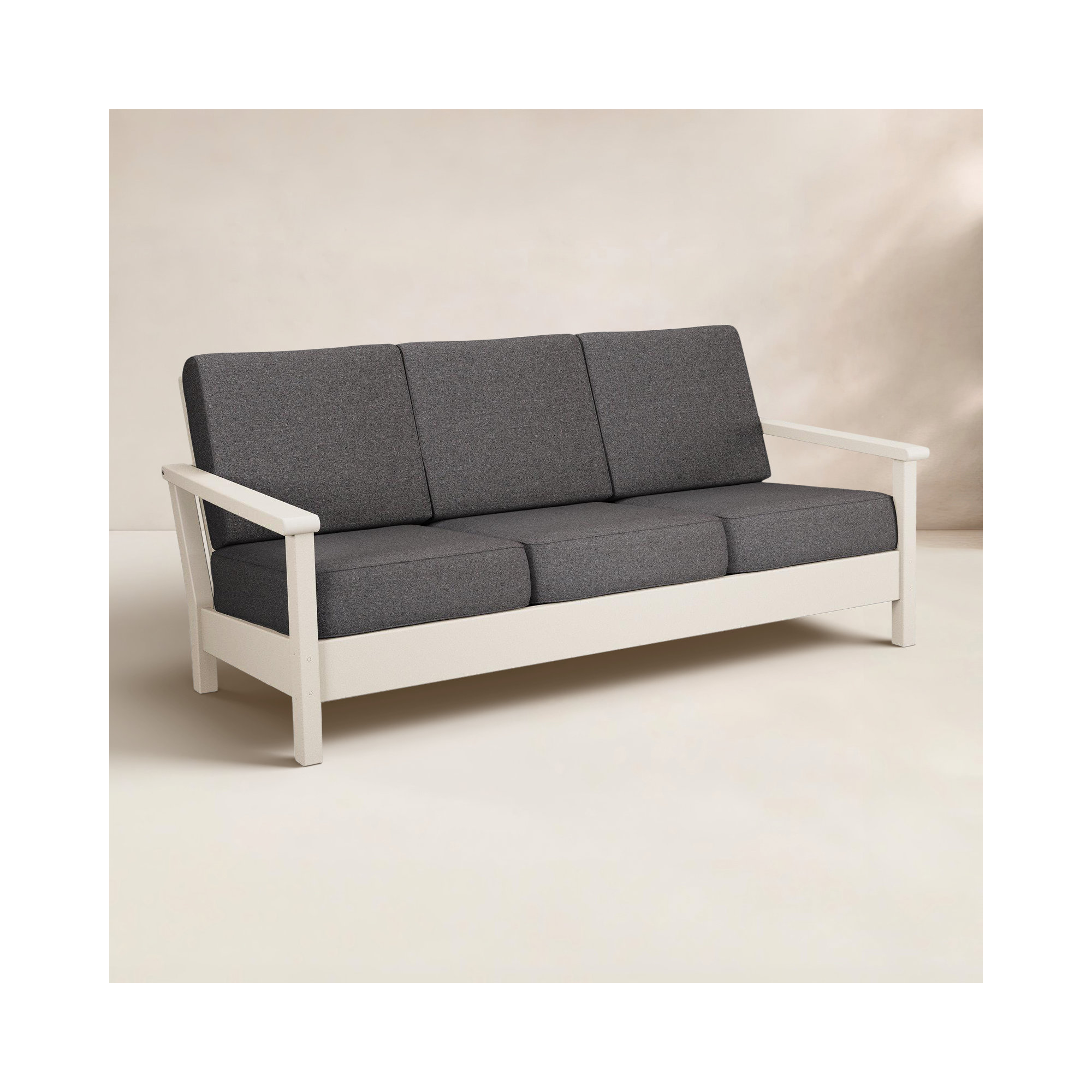 Harbour Deep Seating Sofa, Sand, Ash Charcoal