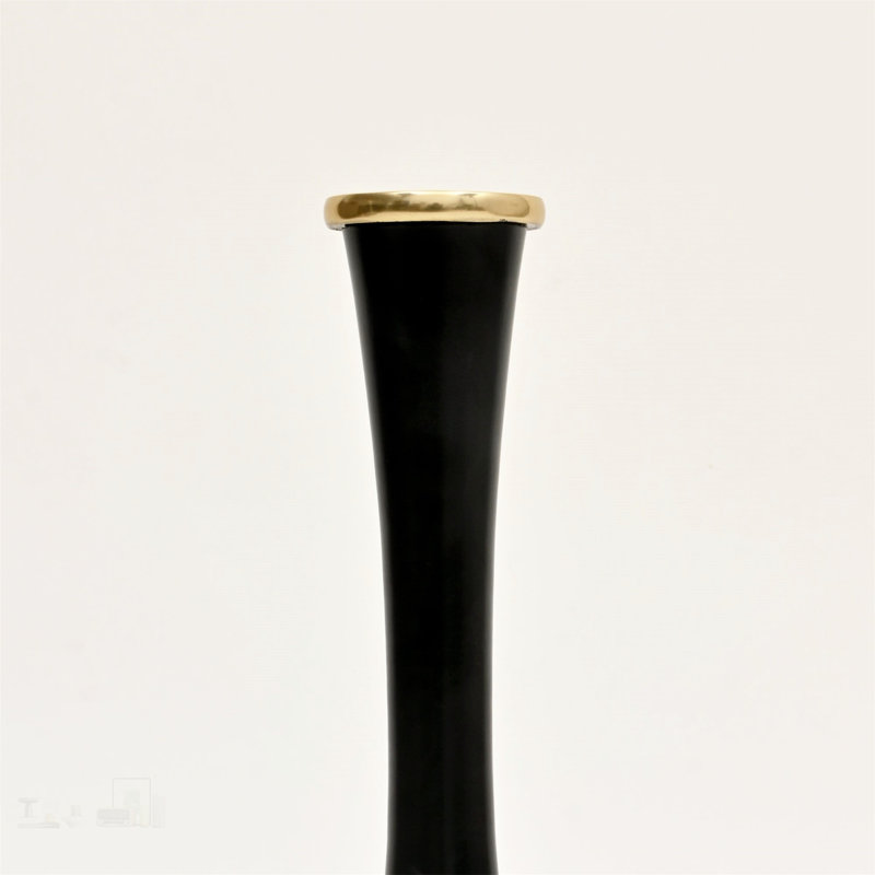 Vase décoratif élégant en aluminium doré et noir minimaliste - Parfait pour les intérieurs modernes et industriels
