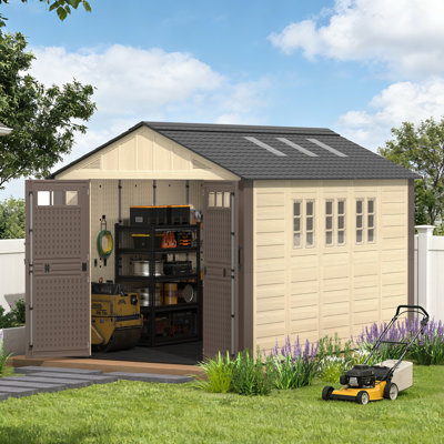 8 Ft. W x 12 Ft. D Resin Outdoor Storage Shed with Floor