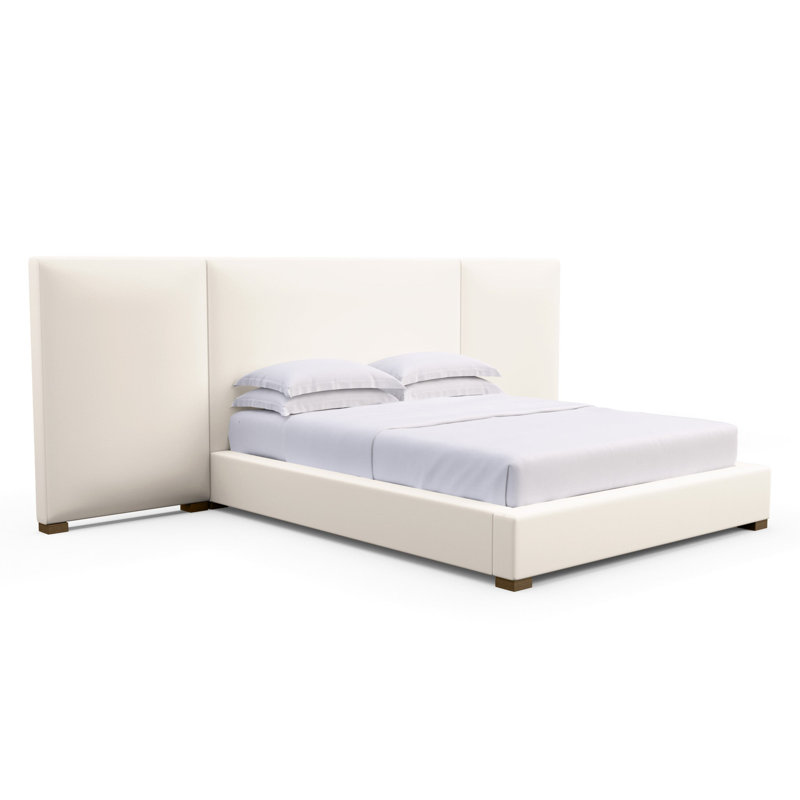 Prospect Upholstered Bed, Weathered, Box Weave Linen Black Jack, King
