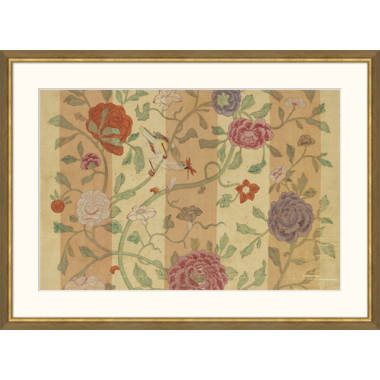 Floral Spring Tapestry Pattern by Birch Lane - Picture Frame Print Frame Color: Silver, Size: 32 H x 22 W