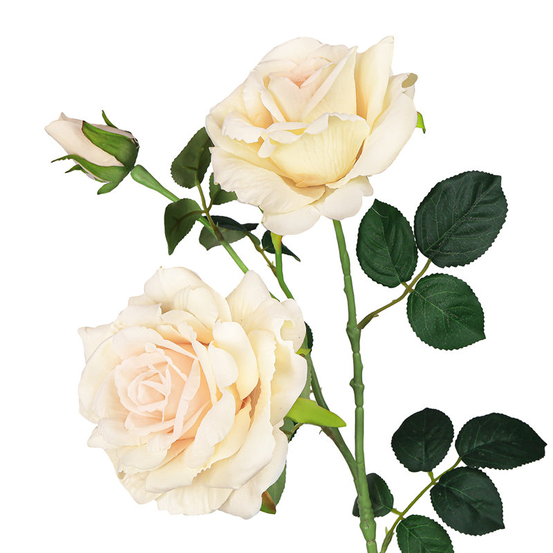 Fleur artificielle rose, Ivoire champagne