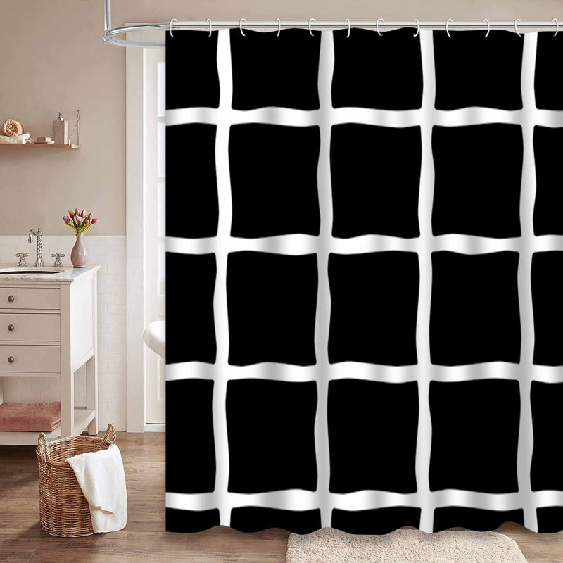 Rideau de douche mignon avec 12 crochets, L 72 po x l 84 po