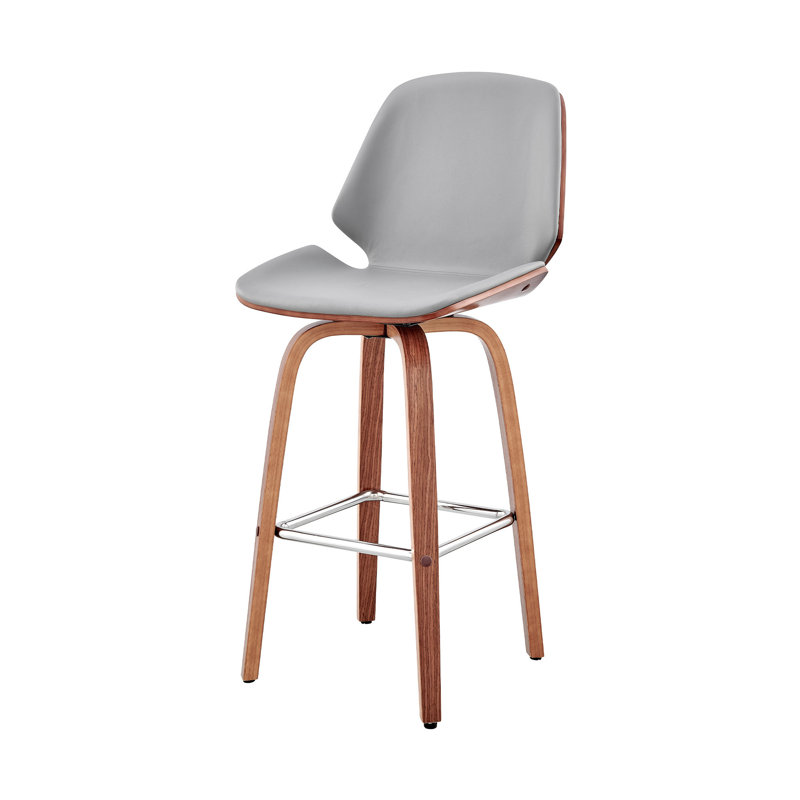 Tabouret de bar 26 po, Siège gris / cadre brun