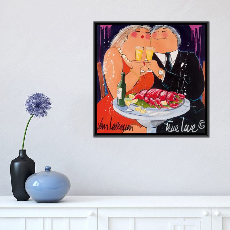 «True Love» par El van Leersum, impression sur toile tendue, H 26 po x l 26 po x P 1,5 po, Toile avec cadre noir