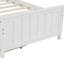 Lit simple en bois massif avec deux tiroirs - Blanc pour une chambre à coucher élégante-36424241