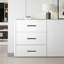 Paquet de 10 poignées d'armoire de cuisine, centre de trou de 5 pouces (128 mm), poignées de tiroir moletées en noir mat et chrome poli, quincaillerie d'armoire durable pour la mise à niveau des meubles de bricolage