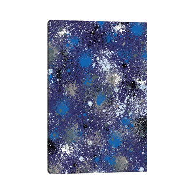 " Ink Splatter Dust Electric Blue " by Ninola Design Painting Print