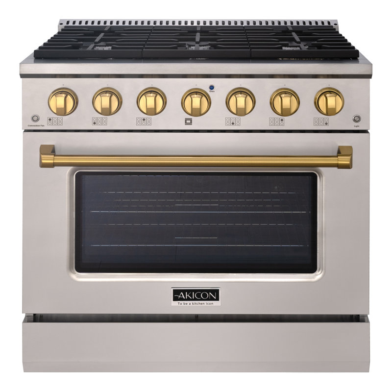 Cuisinière au gaz naturel à convection de 36 po 5,2 pieds cubes Akicon