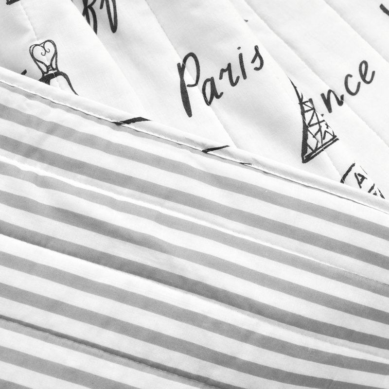  Paris Bonjour 100% Cotton Throw