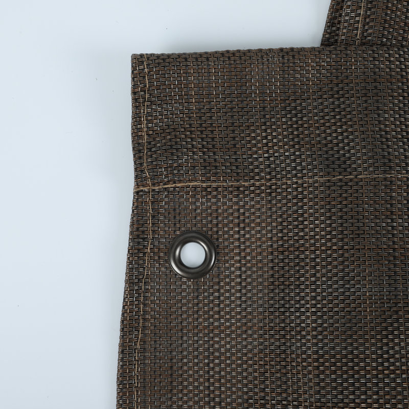 Auvent de patio extérieur en toile PEHD perméable avec œillets (13 pi x 7,7 pi, brun)