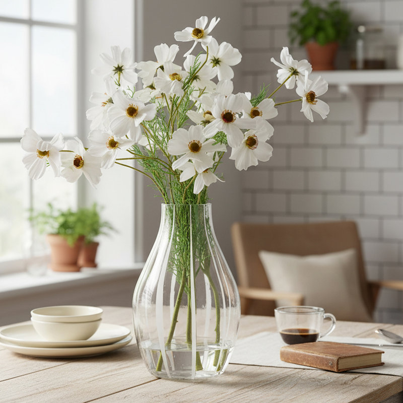 Judkins - vase blanc - blanc, transparent