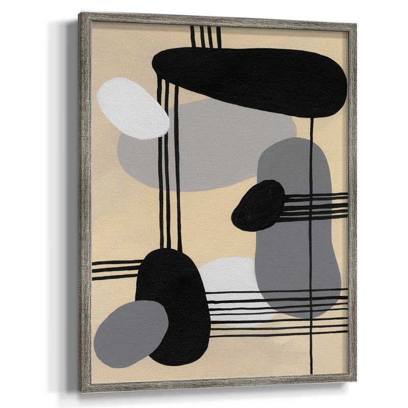 Interconnected Shapes II Framed Print - Solid Wood, 11" H x 9" W