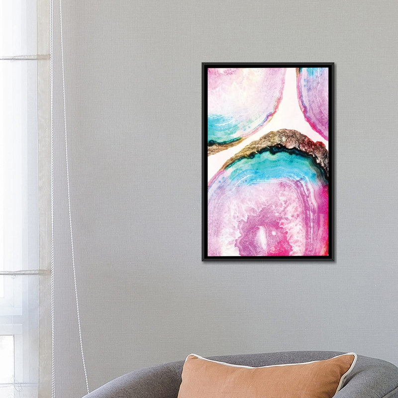 « agate pattern », impression sur toile, H 26 po x l 18 po x P 1,5 po, Toile avec cadre noir, Pas de tapis