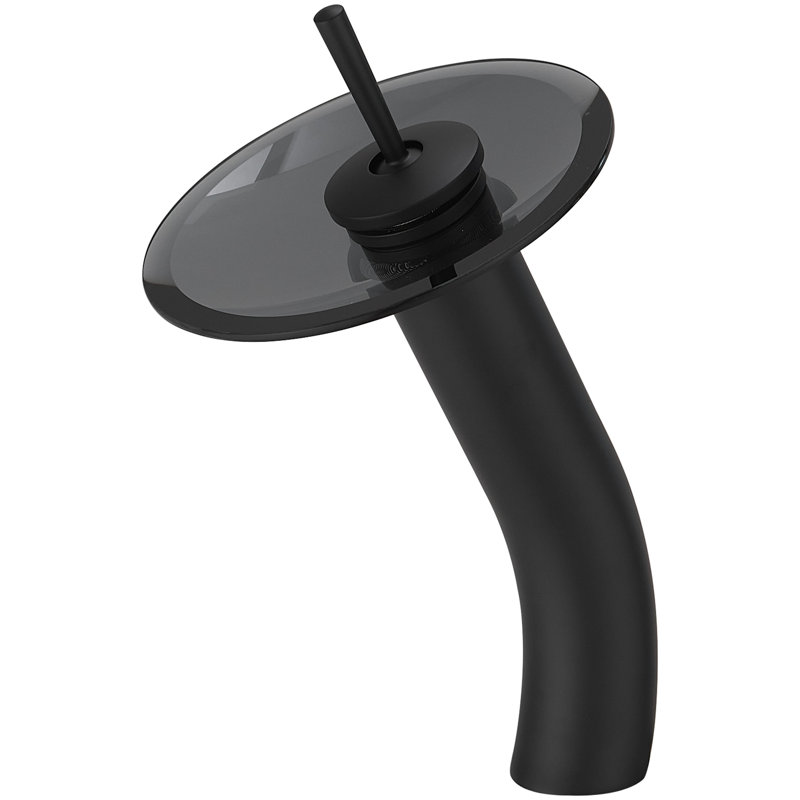 Waterfall Vessel Bathroom Faucet, Matte Black