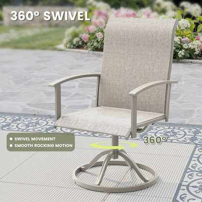 Chaise de salle à manger d'extérieur pivotante à 360 ° Textliène