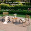 Colzie 2-Person Stackable Wicker Patio Set with Solid Wood Table