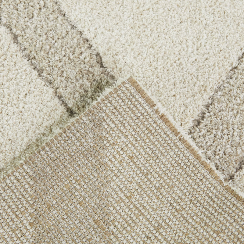 Paden Taupe Geometric Trellis Area Rug, Rectangle 5'3" x 7'