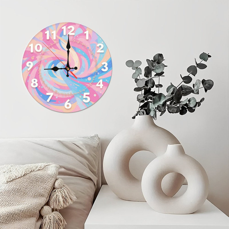 Clock Numbers On Pastel Swirl