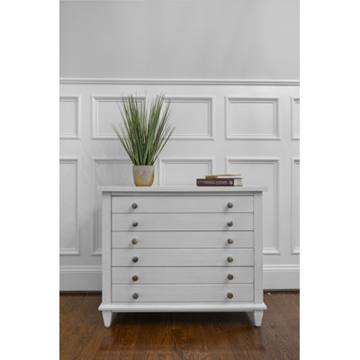 Ameelah 3 Drawer 3 Drawer Chest Fresh White Finish With Soft Grey Glaze