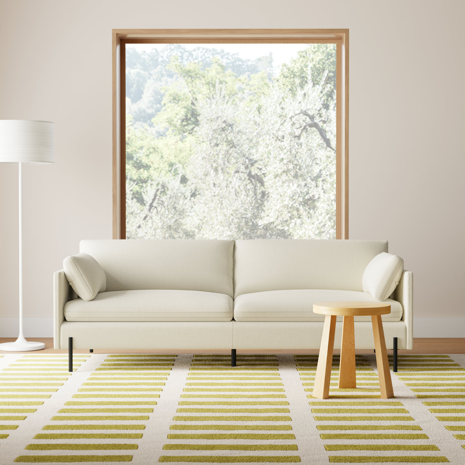 Moab 81'' Upholstered Sofa, Flanigan Cotton