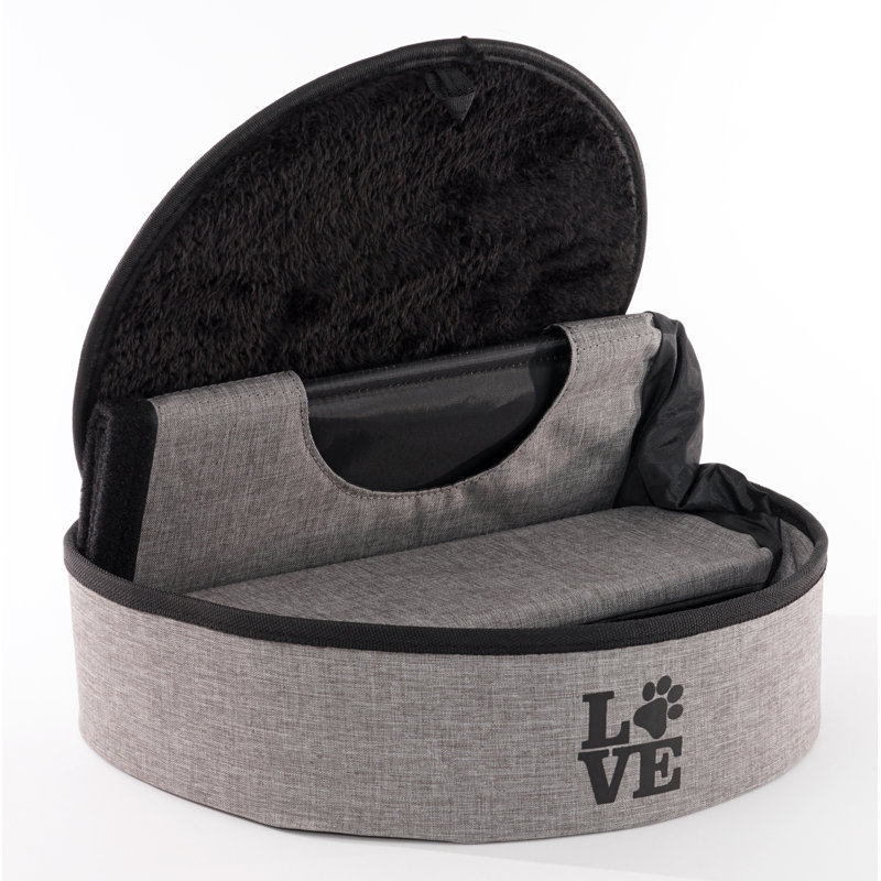 Small Charcoal Nylon Foam 2-Tier Collapsible Cat Cave