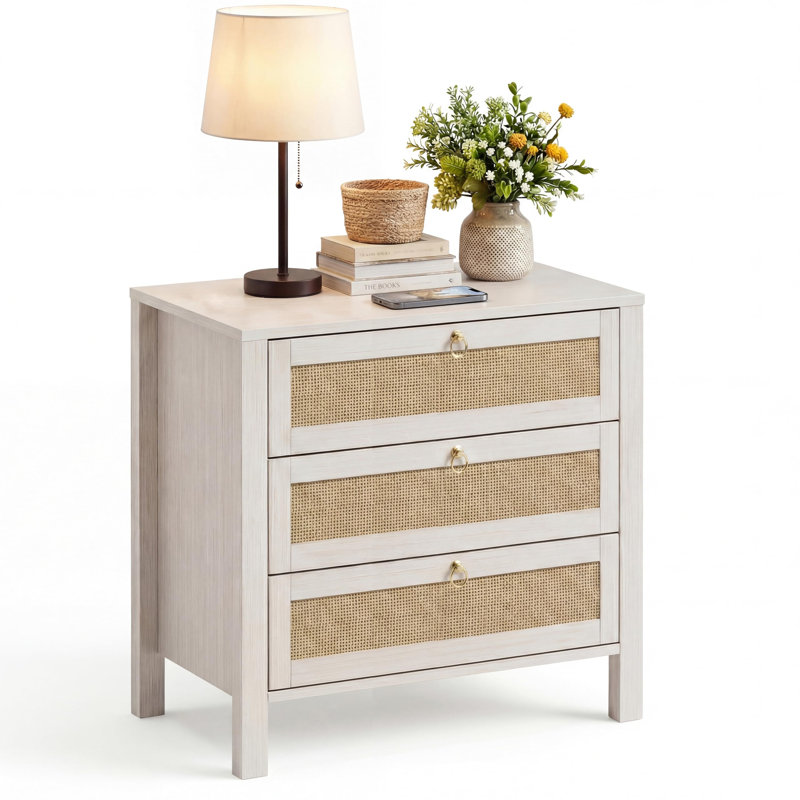 70cm W Solid Wood Bedside Table