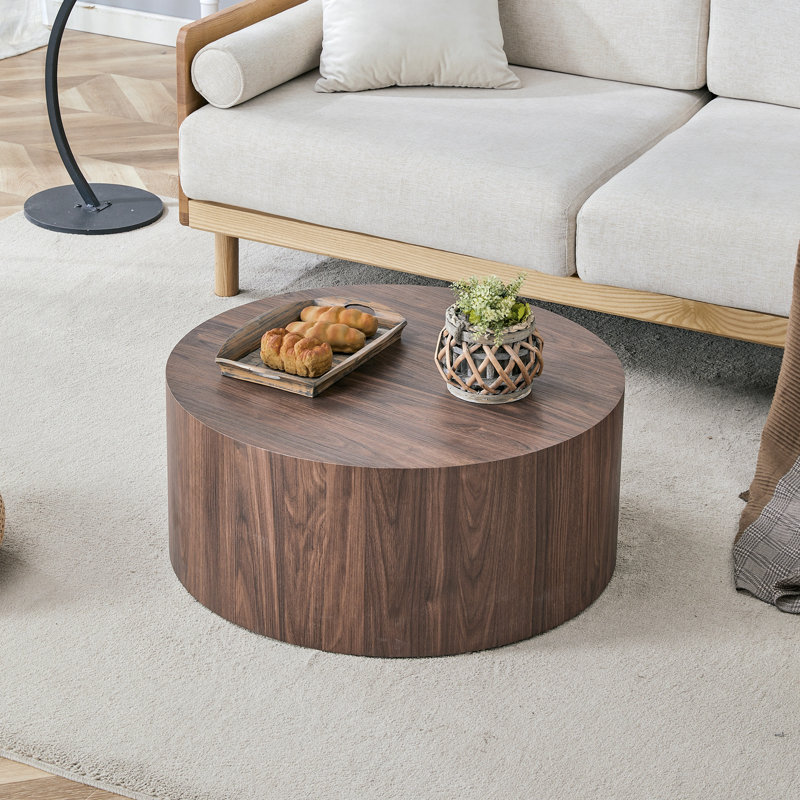 Table basse cylindrique Simple, Noyer