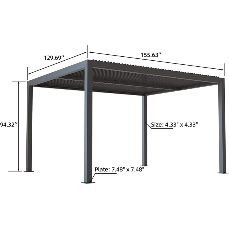 Aluminum Pergola, 4m x 3.4m