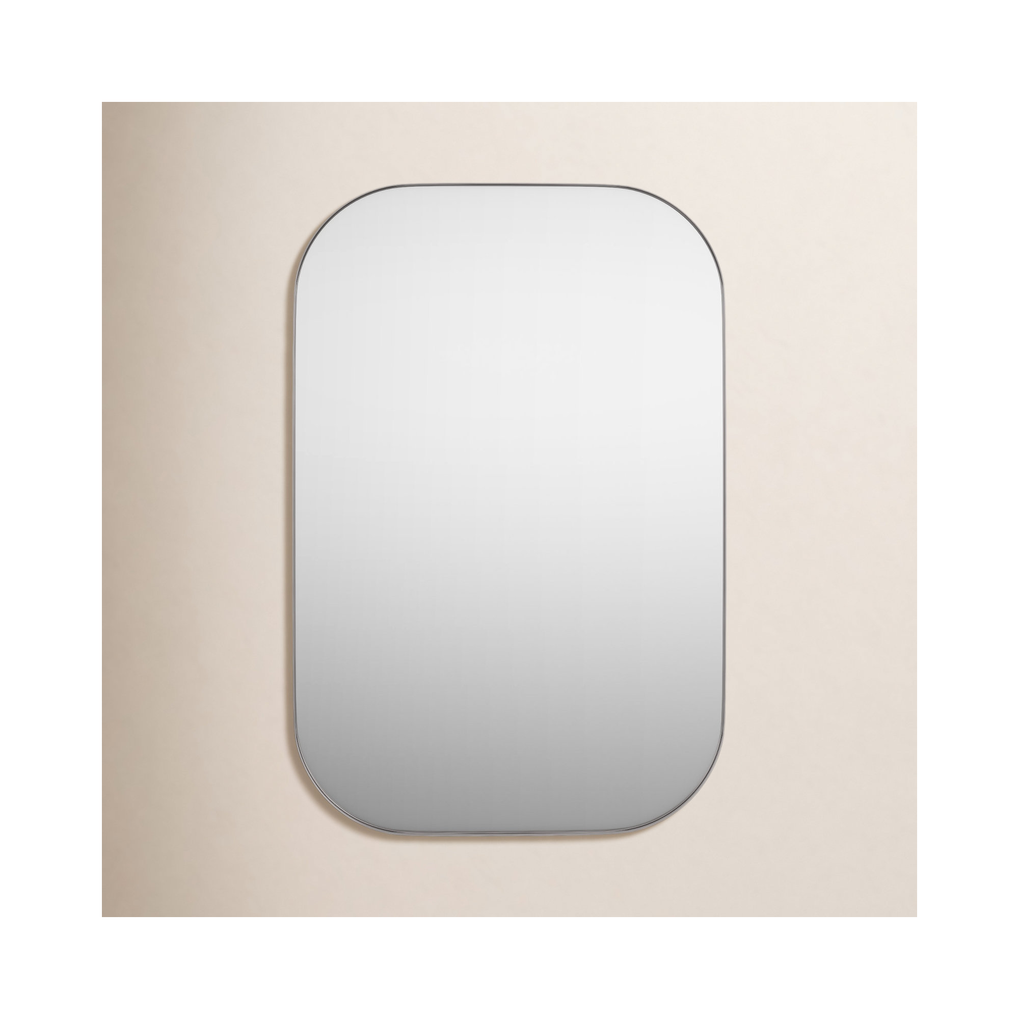 Slade Metal Flat Mirror, Silver, 30" x 20"