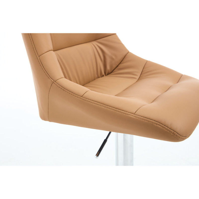 Tabourets de bar bruns (2 pièces), hauteur réglable, repose-pieds, luxe, base en métal réglable
