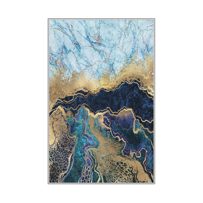 Premium Hall Carpet, 2.6 x 4.9 Feet, 100% Polyester, 650 gr/m² | Antibacterial, Non-Slip PVC Dot Underside, 0.3 in Pile Height | Machine Washable, 3D Digital Print, Durable & Stylish for Home Décor
