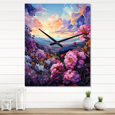 Keerthi - Horloge murale fleurs