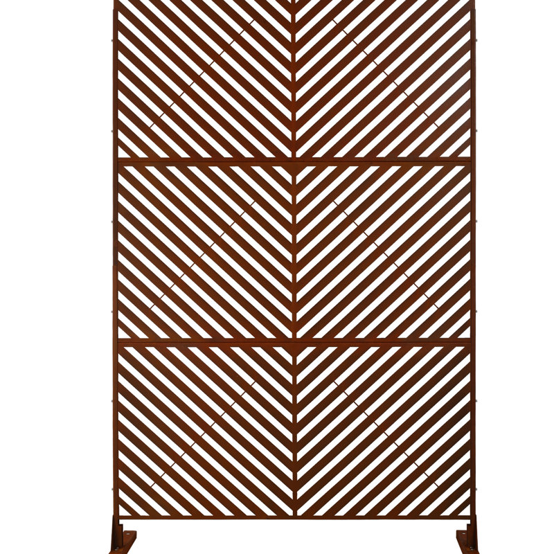 Écran d'intimité en métal l 76 "H48" - Rouge rouille pour patio, terrasse apparence élégante, patio