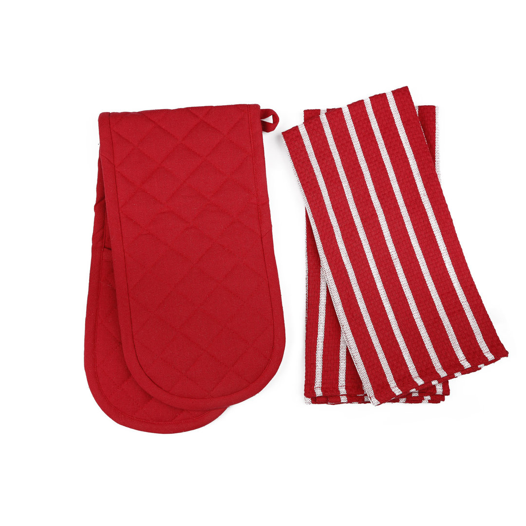 Brambly Cottage Striped Potholder & Oven Mitt Set