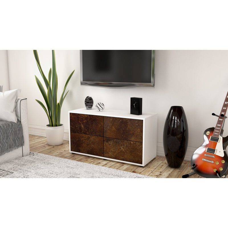 Hassan 92cm W Chest of Drawers, White/Dark Brown