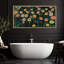Impression sur toile encadrée surdimensionnée de fleurs vert foncé-111653654-111653652