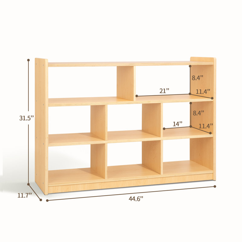 Montessori Shelf 8-section Monier 31.5'' H X 44.6'' W Toy Storage