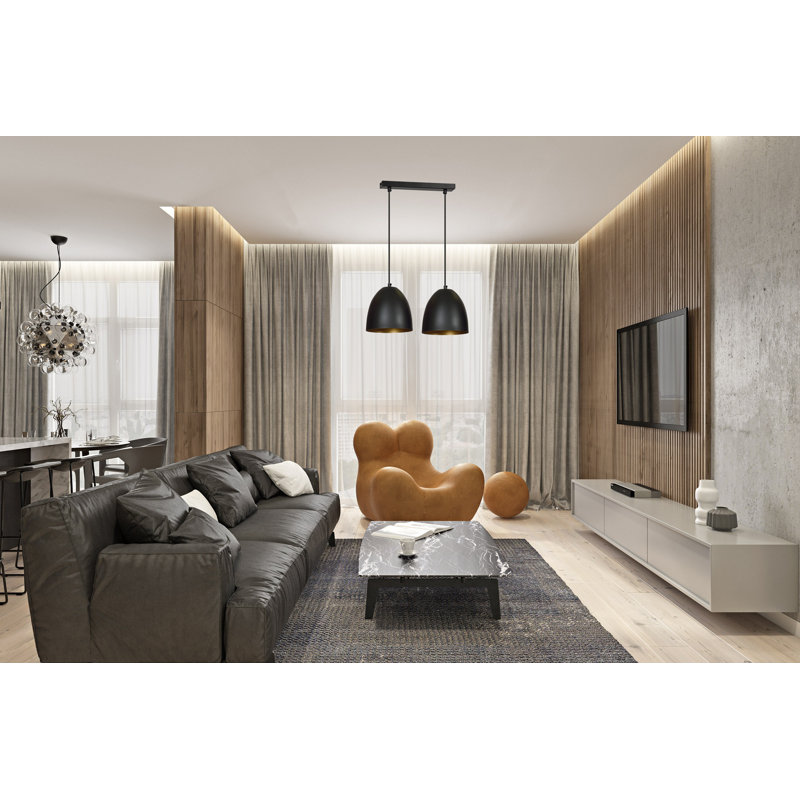 Murphy 2 - Light Kitchen Island Pendant, Black/Gold, Black
