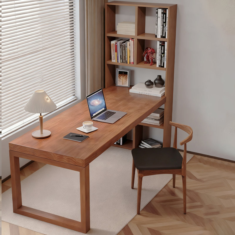 Bureau rectangulaire en bois massif noyer clair, H 29,53 po x l 62,99 po x P 23,62 po