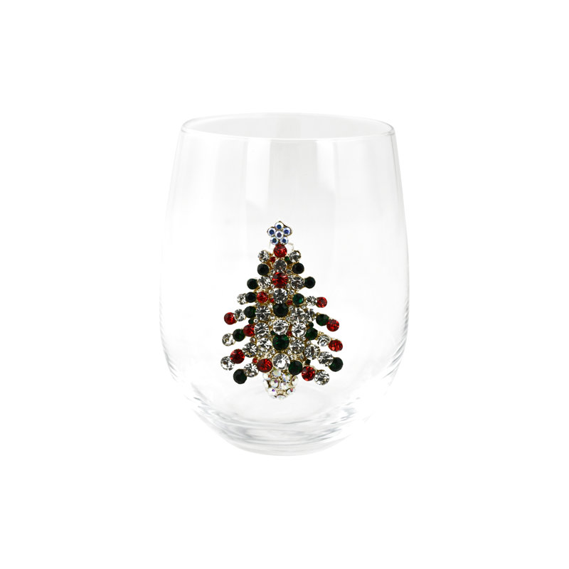 Verre à vin sans pied 18 oz, Arbre de Noël